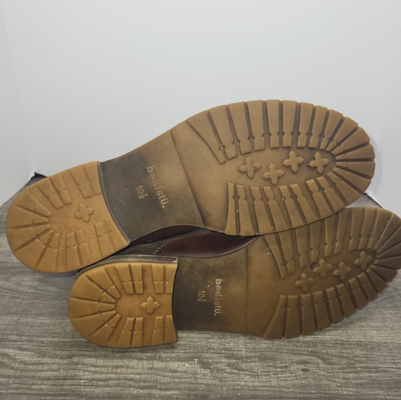 Bed Stu DELANO Leather Ankle Boots Teak Brown Suede Men's 10.5 Distressed - Picture 8 of 10